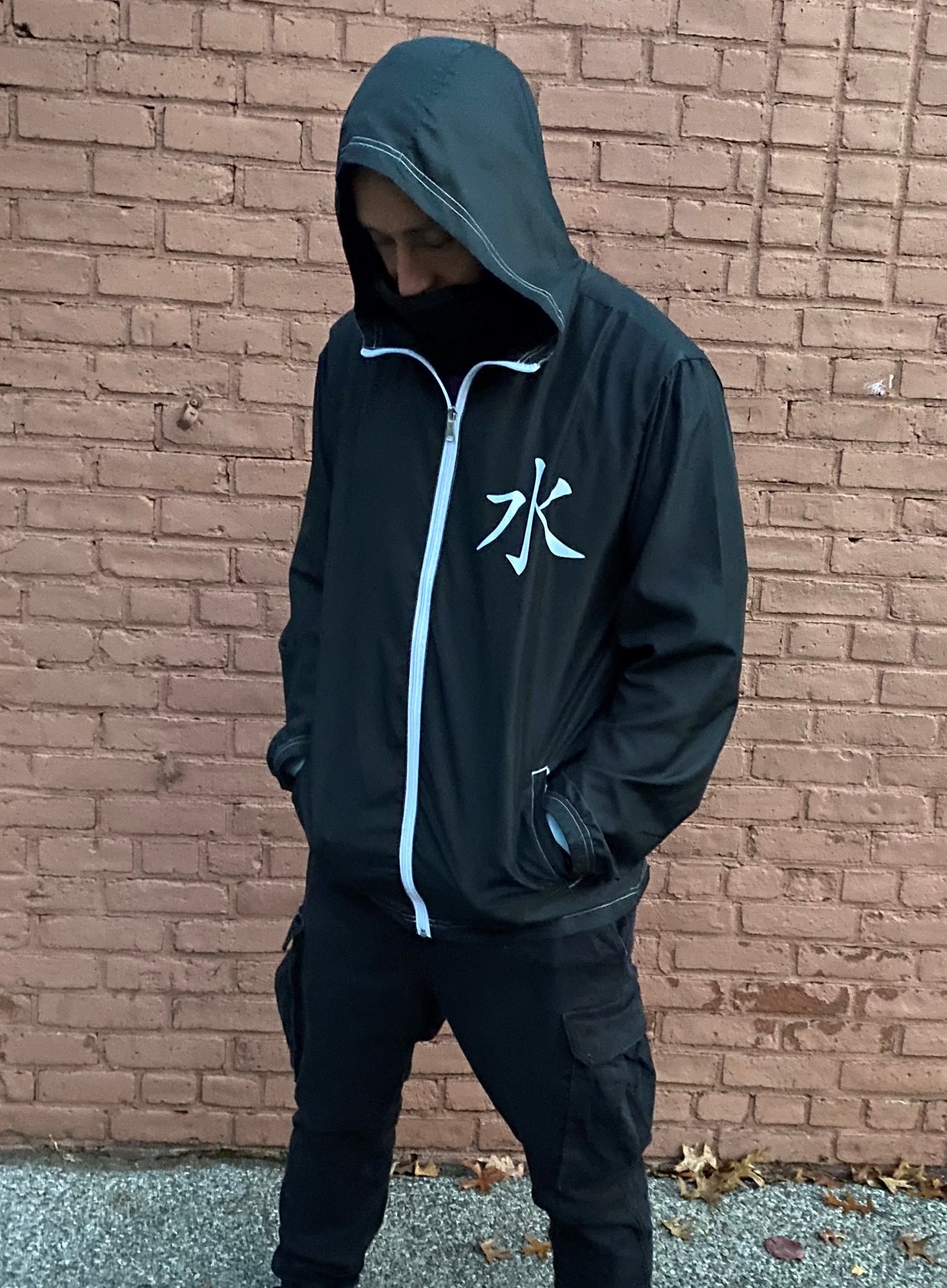 Liquid Formz (kanji water) hooded windbreaker